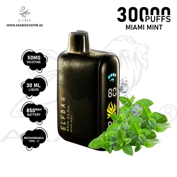 ELFBAR Raya D3 Pro 30000 Puffs 50mg – Miami Mint | Buy Online